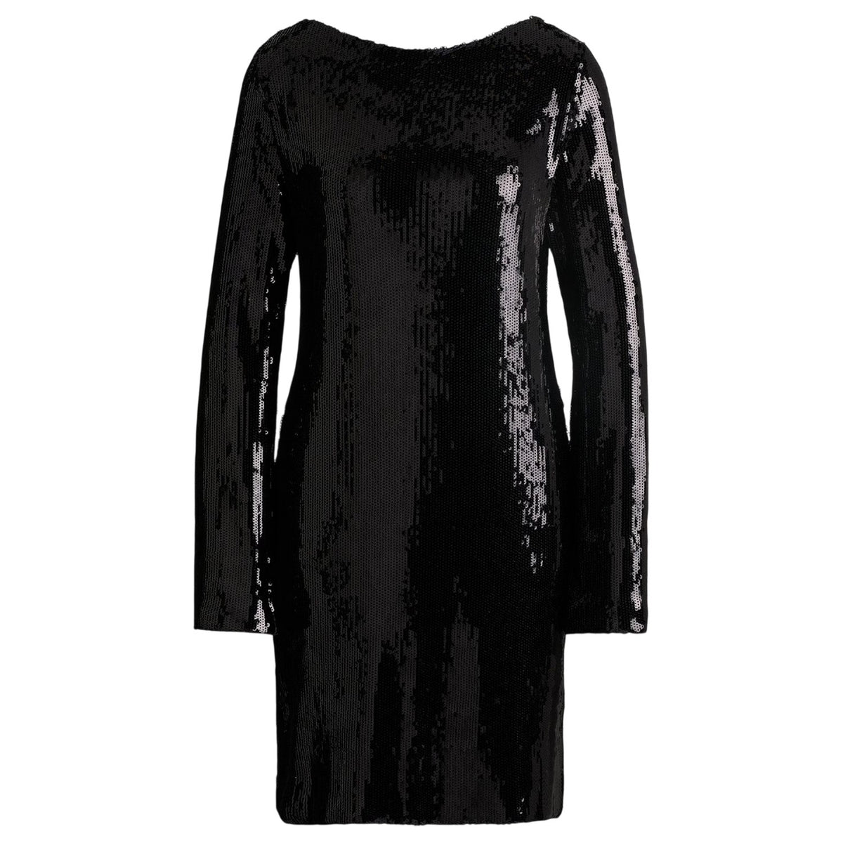 Black - Front - Boss Womens-Ladies Emaxa Sequin Boat Neck Dress