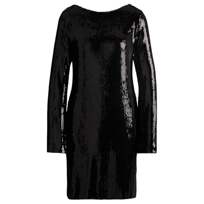 Black - Front - Boss Womens-Ladies Emaxa Sequin Boat Neck Dress