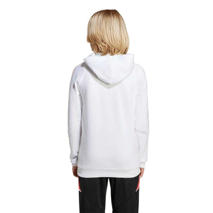 White-Red - Back - Adidas Childrens-Kids Messi Football Drawstring Hoodie