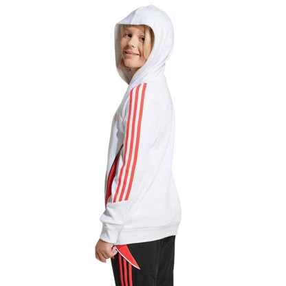 White-Red - Lifestyle - Adidas Childrens-Kids Messi Football Drawstring Hoodie