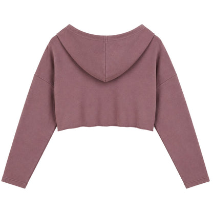 Mocha - Back - Missy Empire Womens-Ladies Seam Detail Crop Hoodie