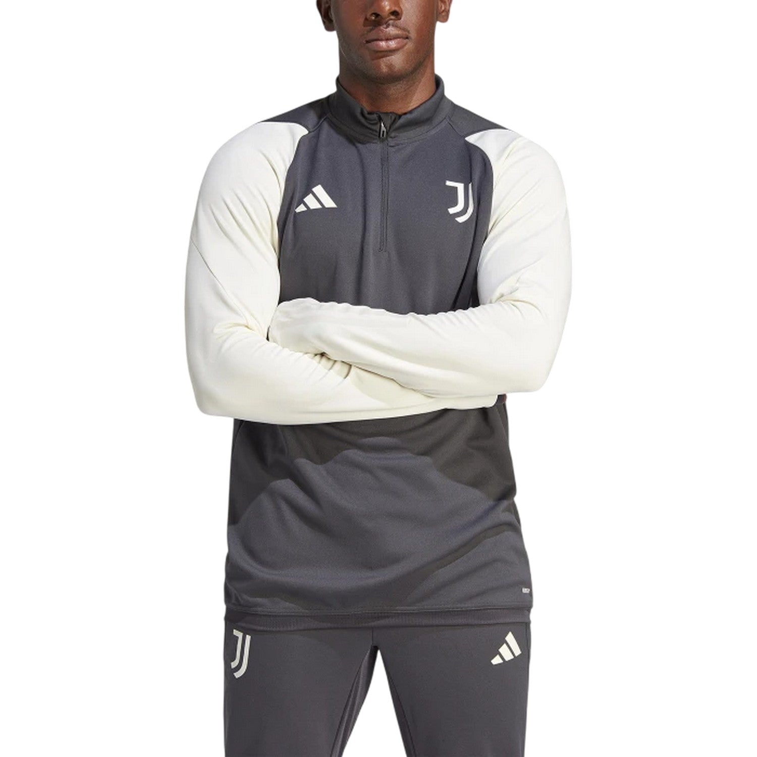 Carbon-Creamy White - Pack Shot - Adidas Mens Tiro 23 Pro Juventus FC Training Top