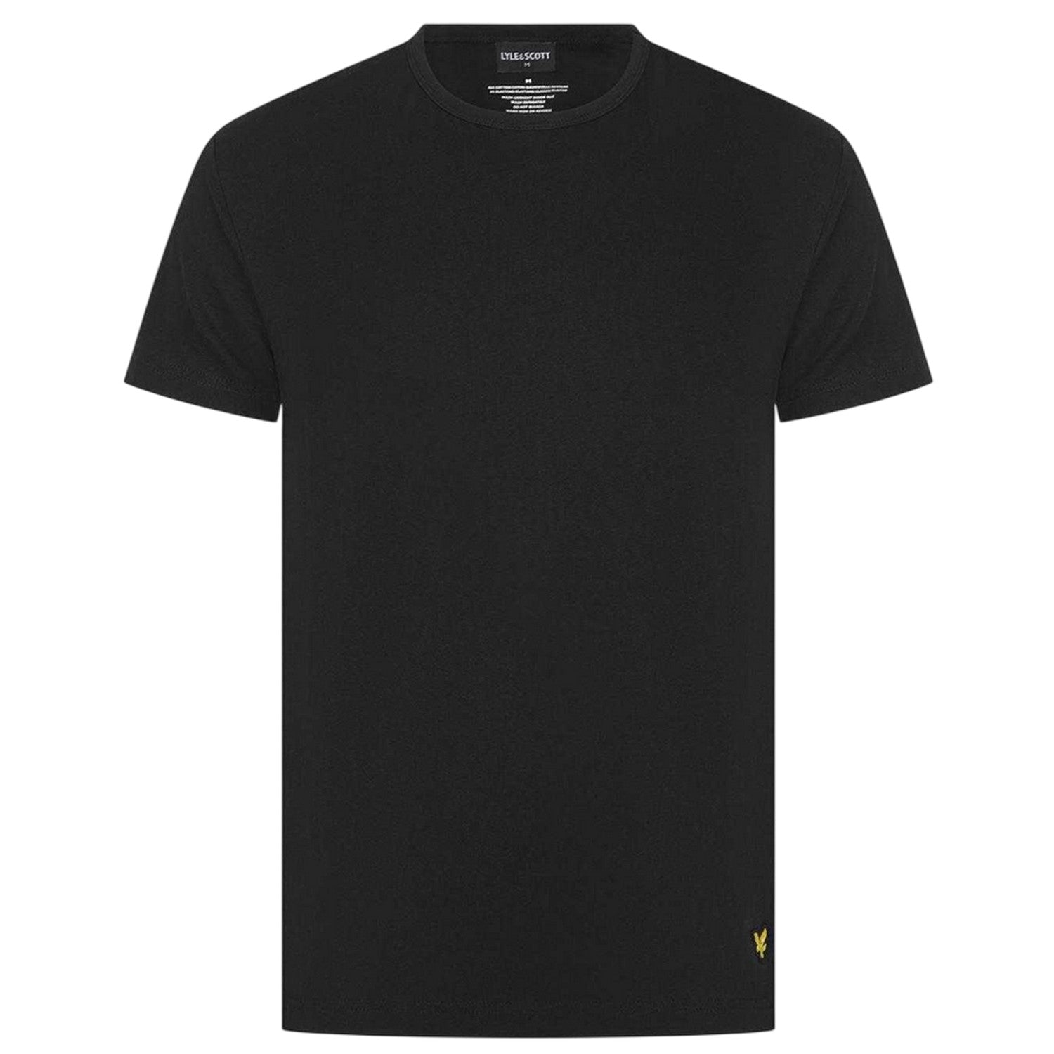 Jet Black - Back - Lyle & Scott Mens Logo Short-Sleeved Pyjama Set