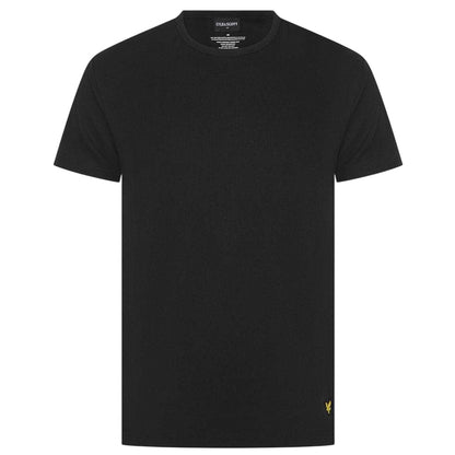 Jet Black - Back - Lyle & Scott Mens Logo Short-Sleeved Pyjama Set