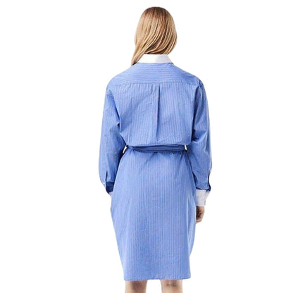 Persian Blue - Back - Lacoste Womens-Ladies Rene Shirt Dress