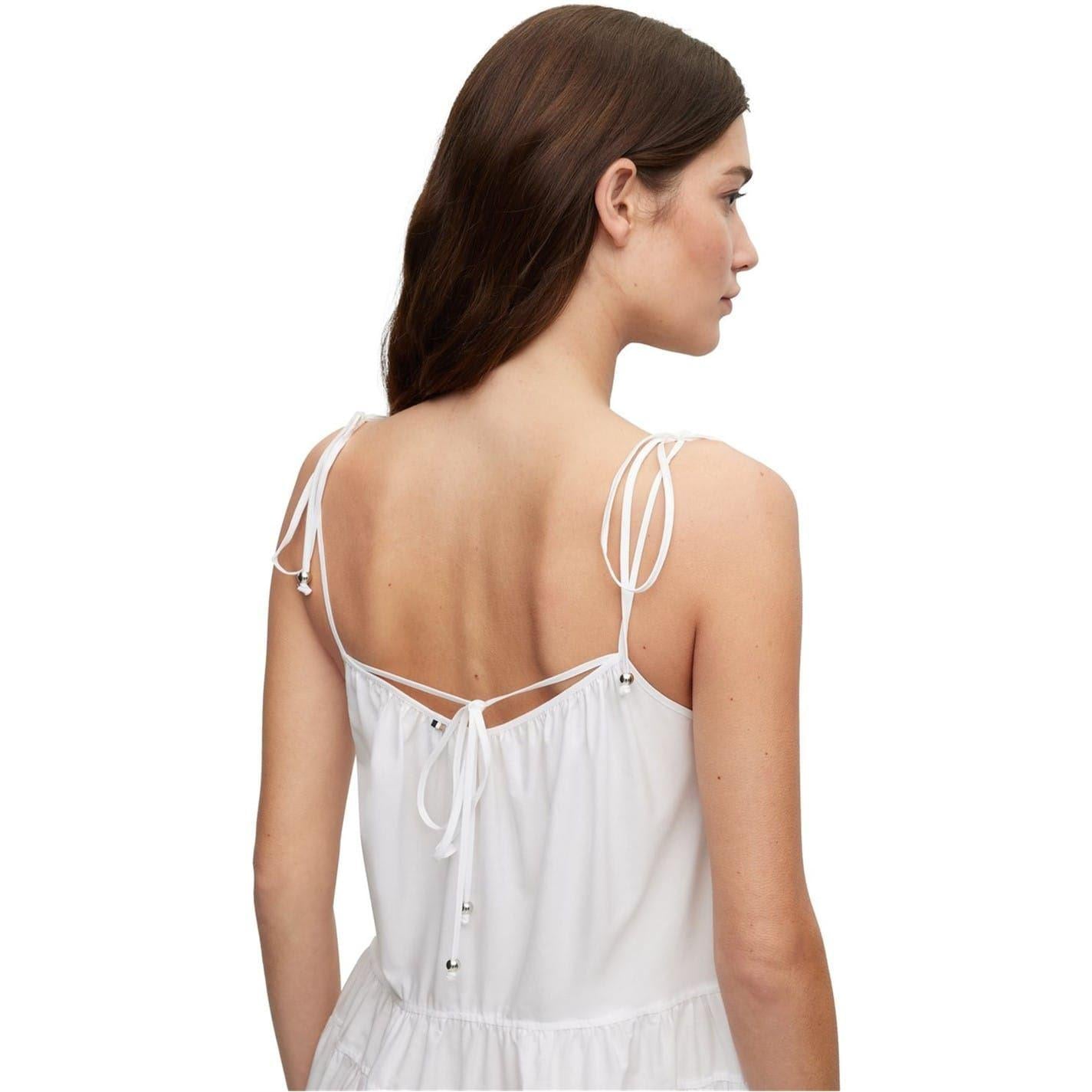 White Print - Lifestyle - Boss Womens-Ladies Broderie Maxi Dress