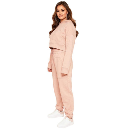 Rose - Side - Missy Empire Womens-Ladies Crop Hoodie