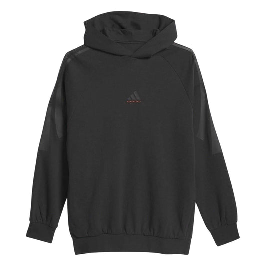 Black - Front - Adidas Mens Raglan Basketball Hoodie