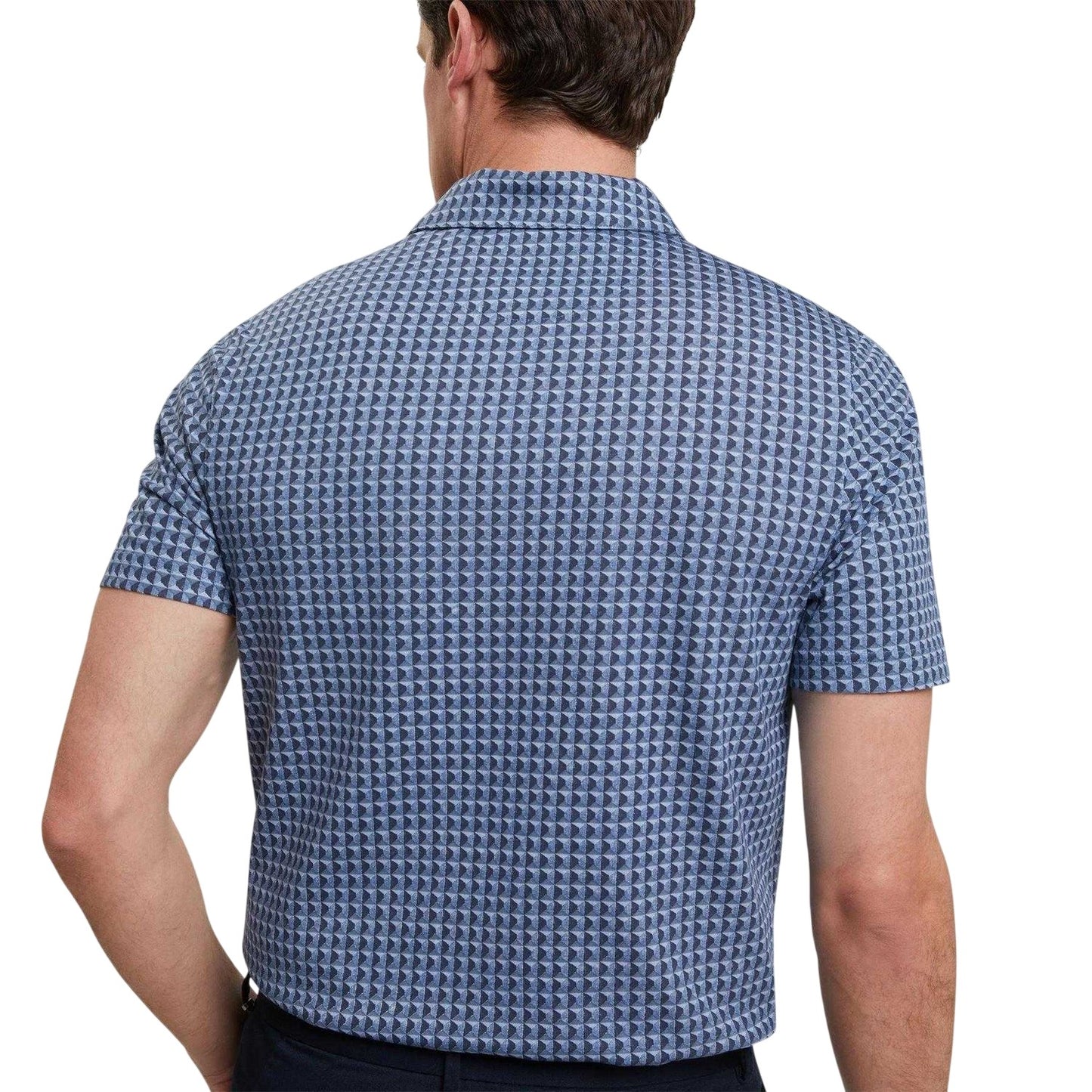 Navy - Back - Ted Baker Mens Geometric Short-Sleeved Polo Shirt