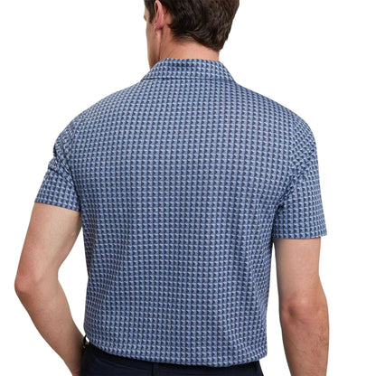 Navy - Back - Ted Baker Mens Geometric Short-Sleeved Polo Shirt