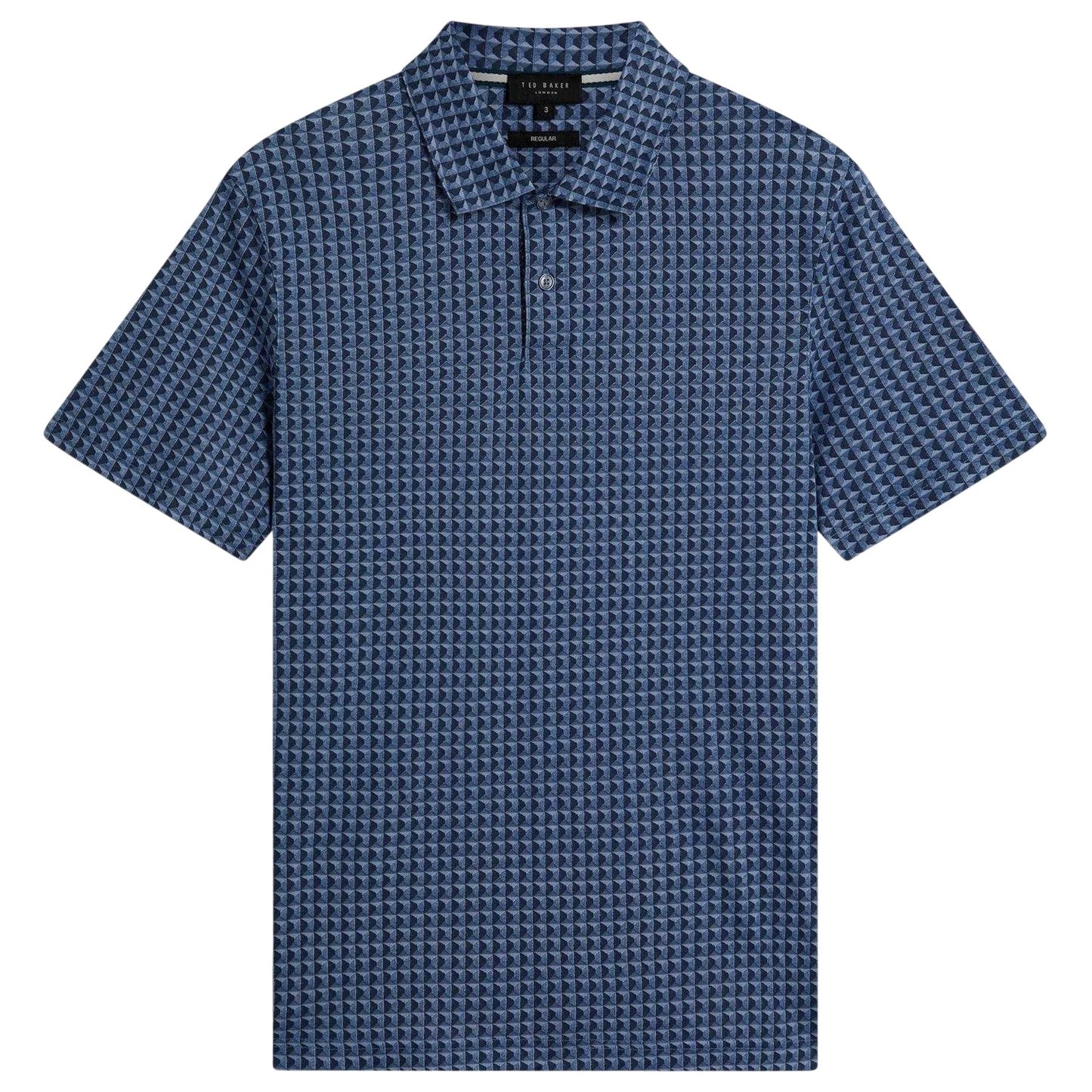 Navy - Front - Ted Baker Mens Geometric Short-Sleeved Polo Shirt