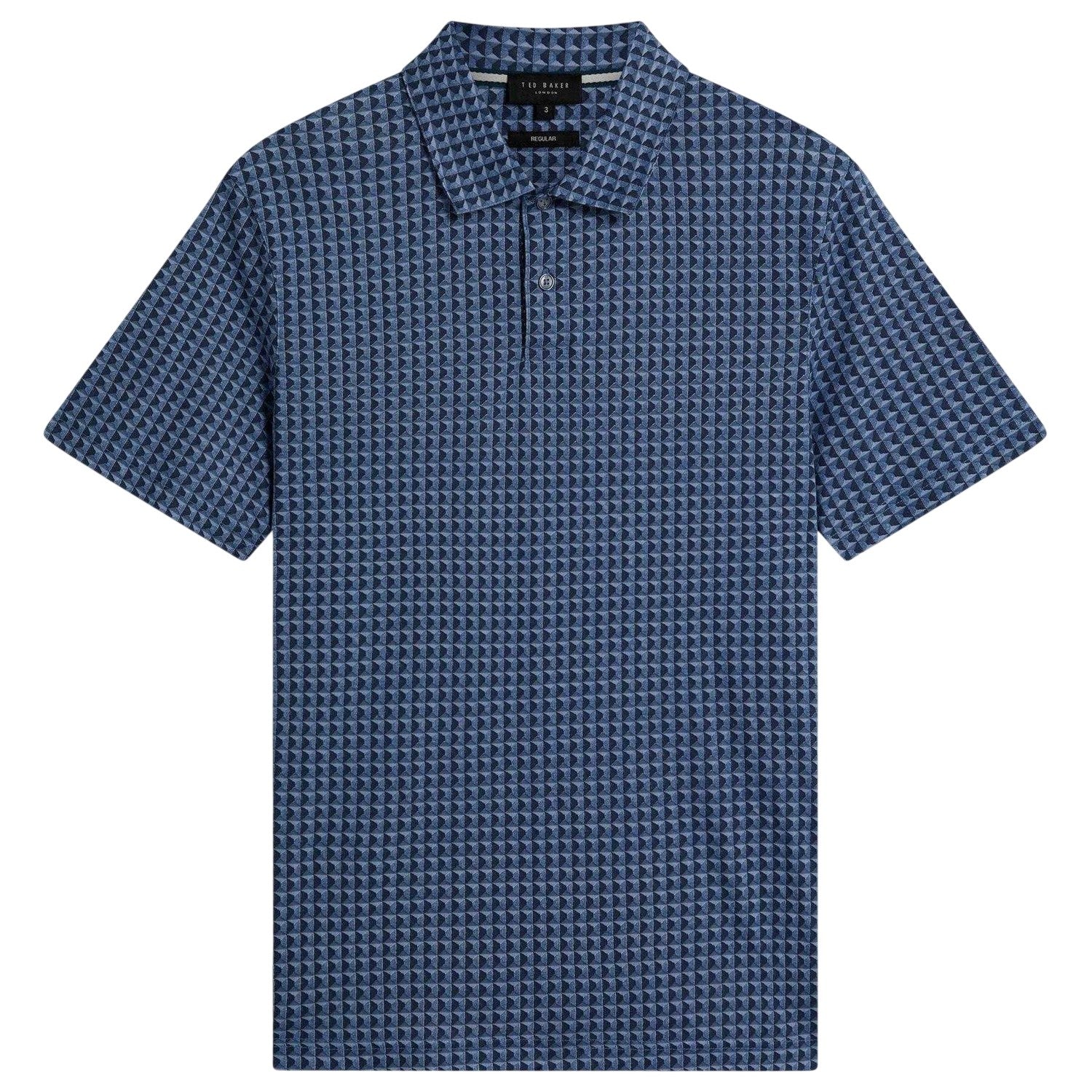 Navy - Front - Ted Baker Mens Geometric Short-Sleeved Polo Shirt