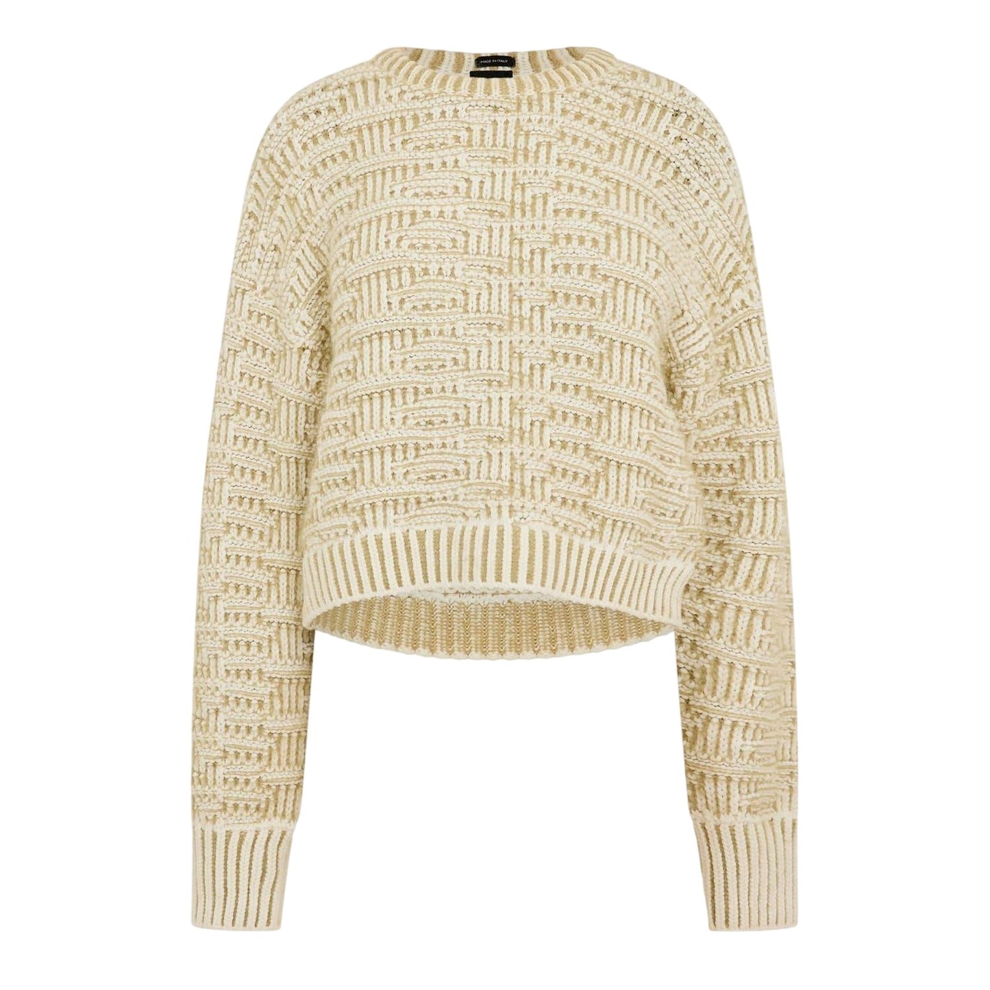 Off White - Front - Boss Womens-Ladies Knitted Ribbed Collar Long-Sleeved Sweater Top