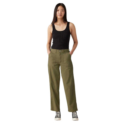 Olive Night - Side - Levis Womens-Ladies Utility Pocket Trousers