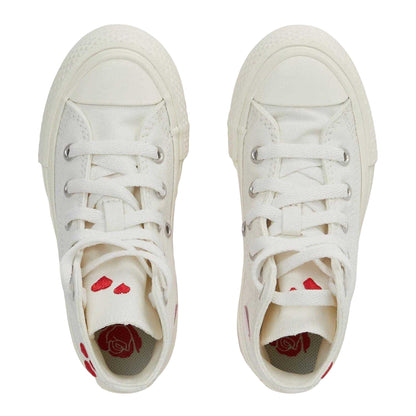 Vintage White - Side - Converse Childrens-Kids Taylor All Star Lift Platform Valentine`s Day Trainers