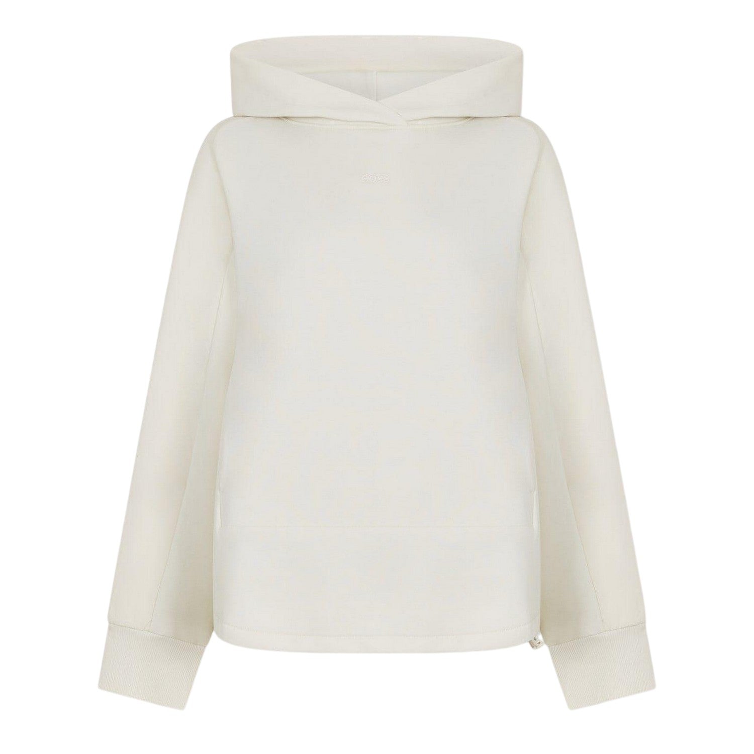 White - Front - Boss Womens-Ladies Elapse Relaxed Fit Hoodie