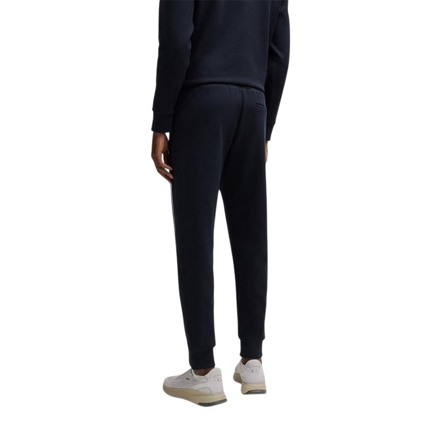 Dark Blue - Back - Boss Mens Hadiko Side Stripe Regular Jogging Bottoms