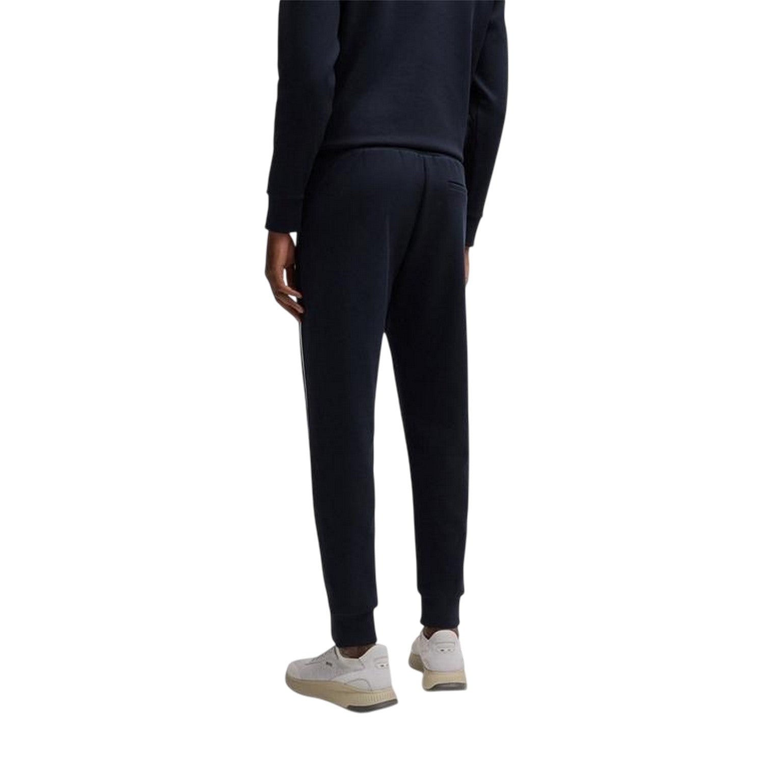 Dark Blue - Back - Boss Mens Hadiko Side Stripe Regular Jogging Bottoms