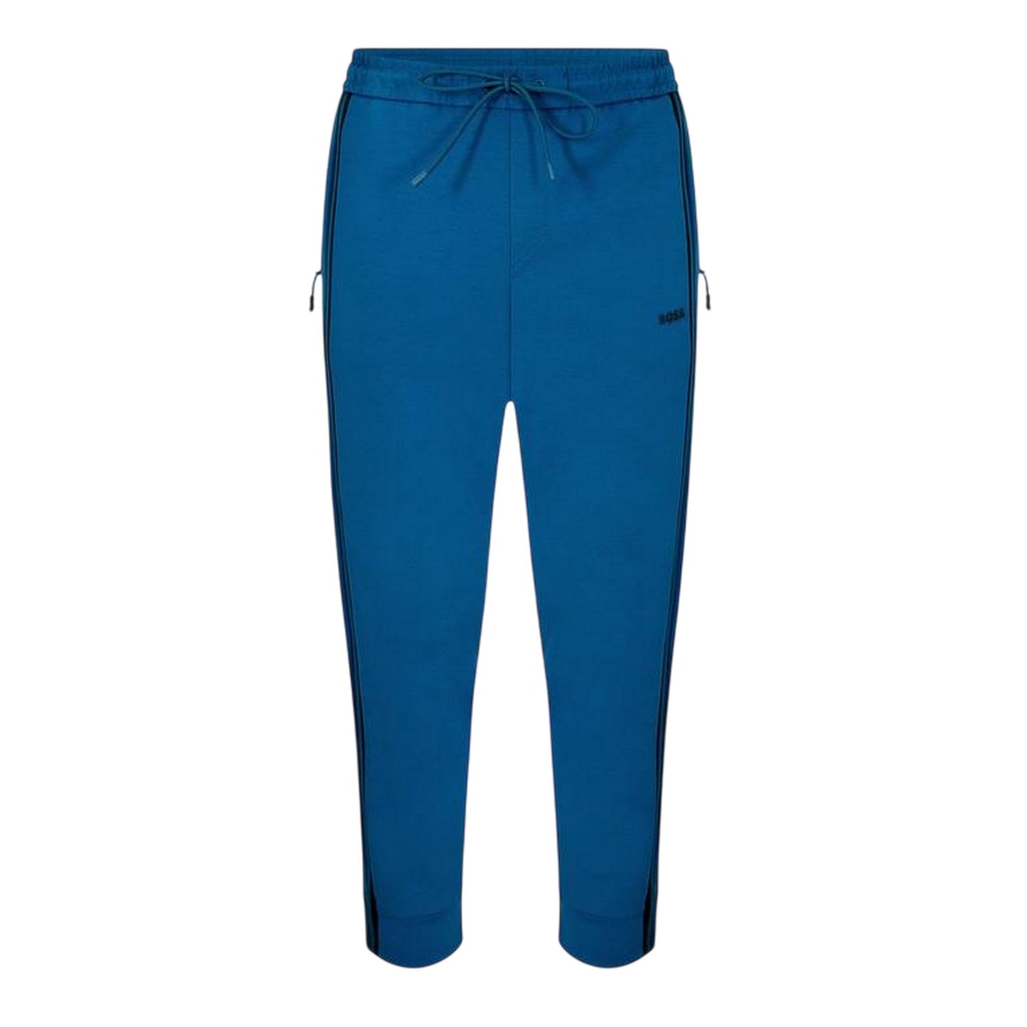 Blue - Front - Boss Mens Hadiko Side Stripe Regular Jogging Bottoms