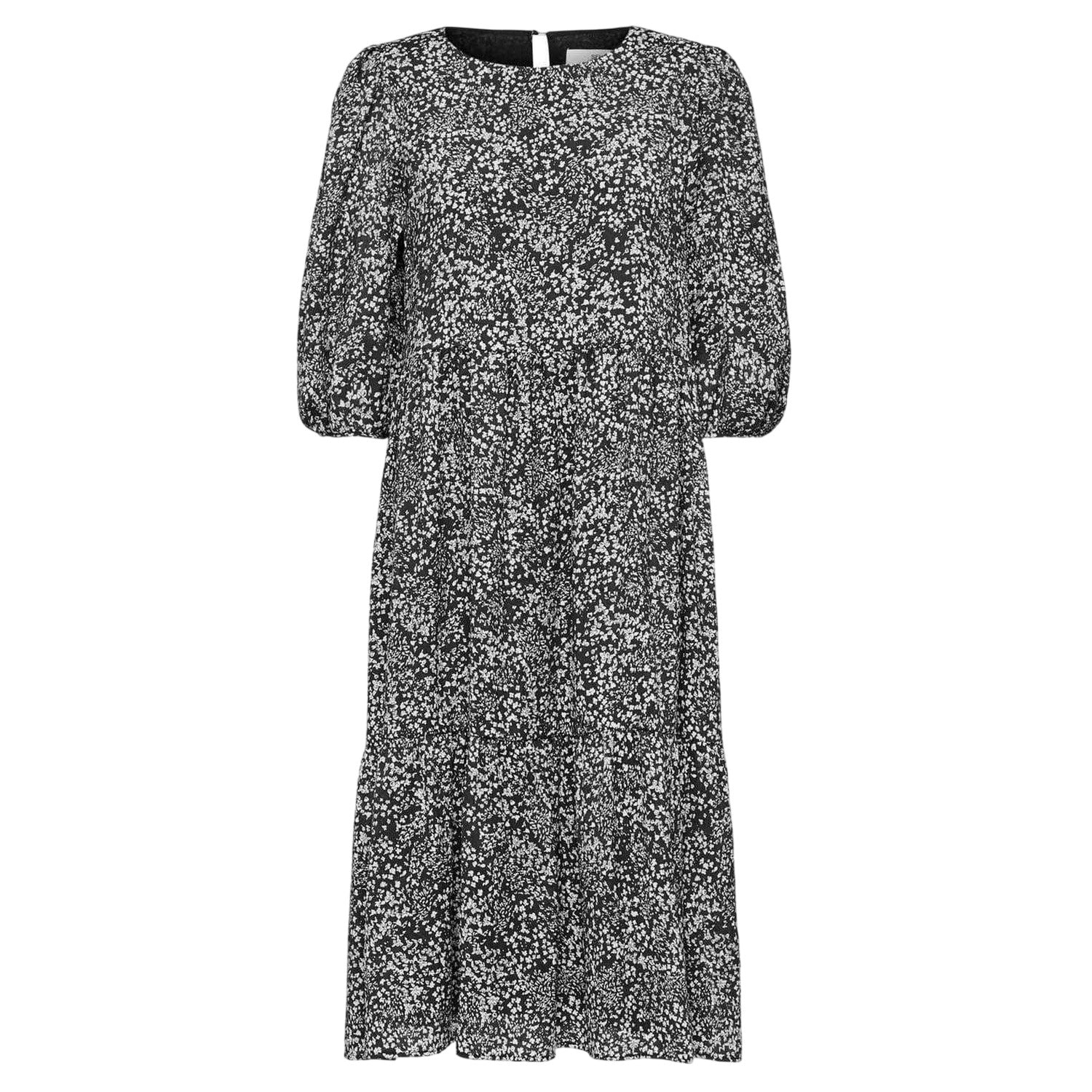 Black Print - Front - Select Womens-Ladies Femme Midi Dress