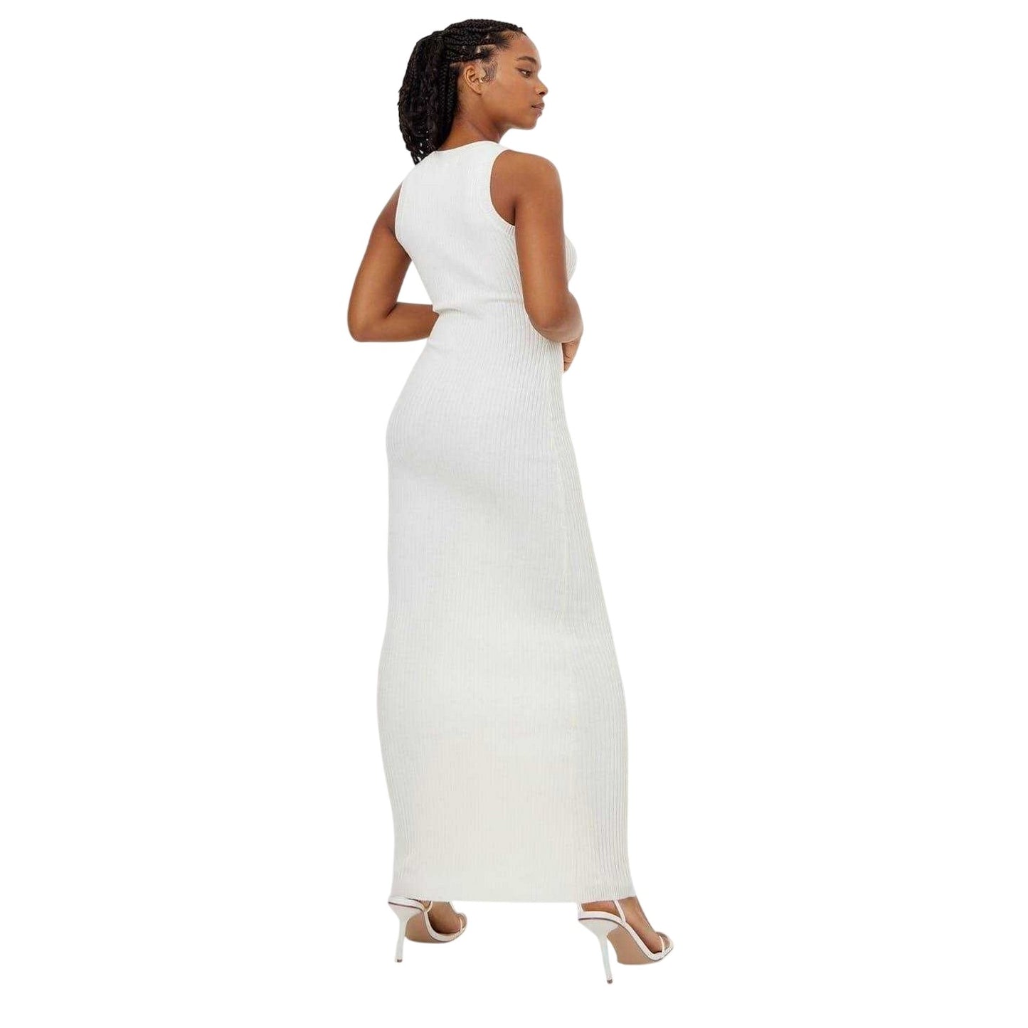 Vintage White - Back - Jack Wills Womens-Ladies Knitted Racer Maxi Dress