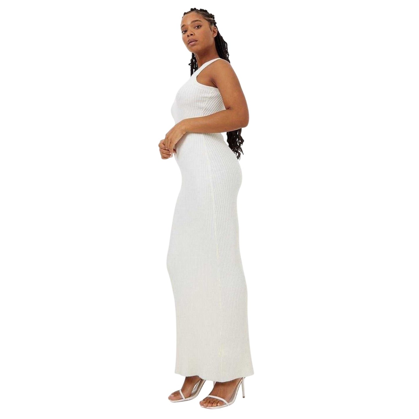 Vintage White - Side - Jack Wills Womens-Ladies Knitted Racer Maxi Dress