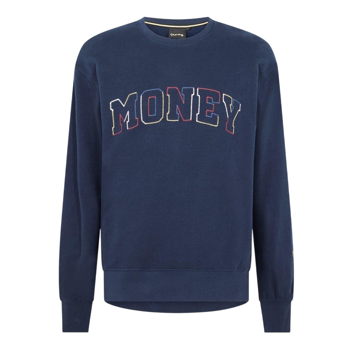 Navy - Front - Money Mens Embroidered Logo Sweatshirt