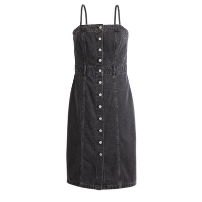 Black - Front - Levis Womens-Ladies Denim Midi Dress