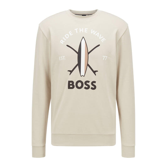 Beige - Front - Hugo Boss Mens Savin Sweatshirt