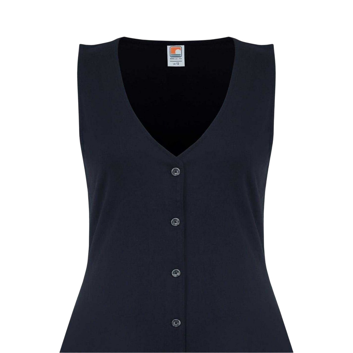 Black - Side - SoulCal Womens-Ladies V Neck Sleeveless Midi Dress