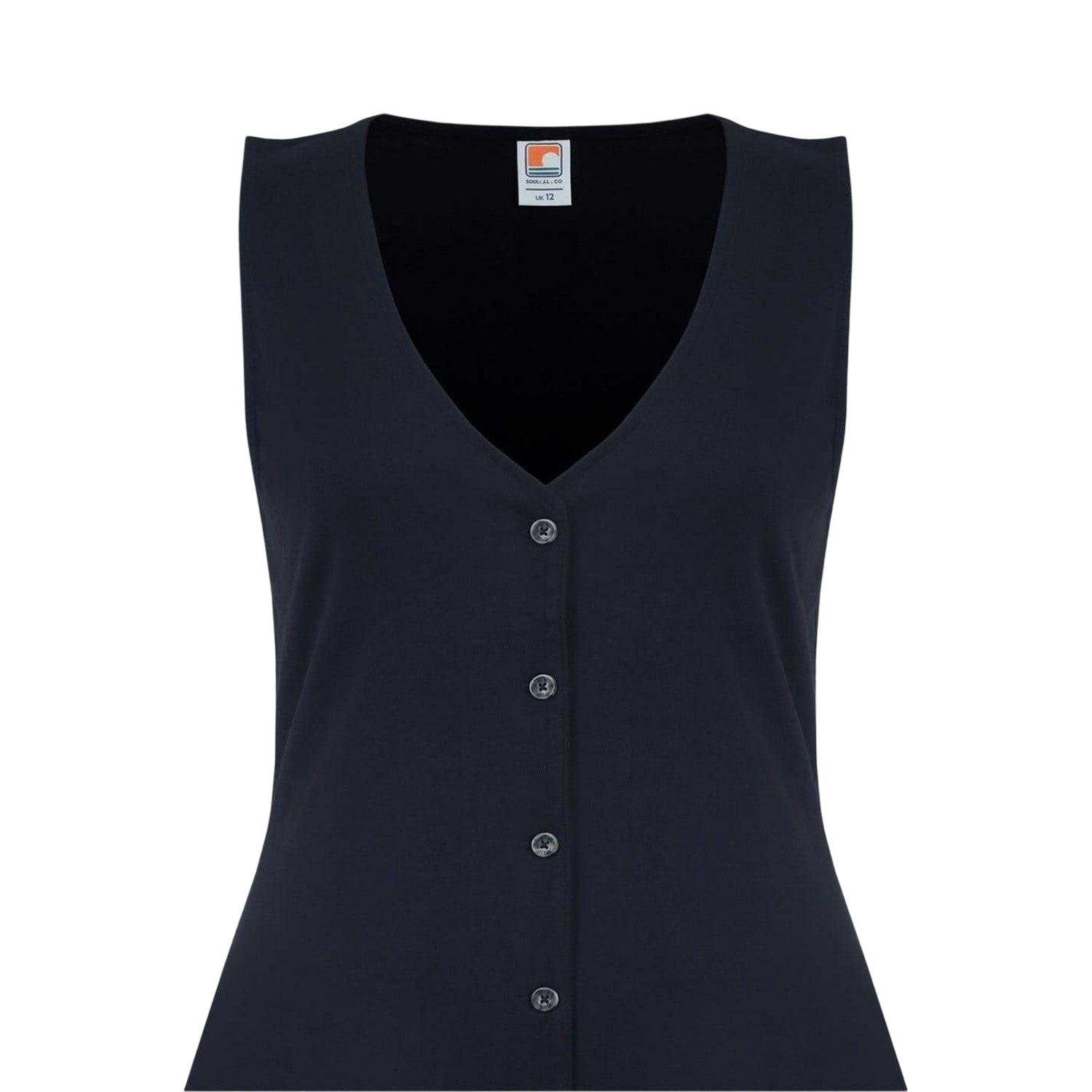 Black - Side - SoulCal Womens-Ladies V Neck Sleeveless Midi Dress