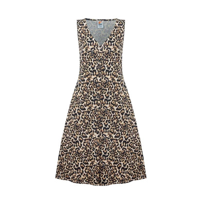 Leopard - Front - SoulCal Womens-Ladies V Neck Sleeveless Midi Dress
