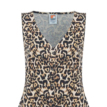 Leopard - Side - SoulCal Womens-Ladies V Neck Sleeveless Midi Dress