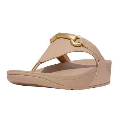 Beige - Back - FitFlop Womens-Ladies Chunky Leather Snaffle Flatform Sandals