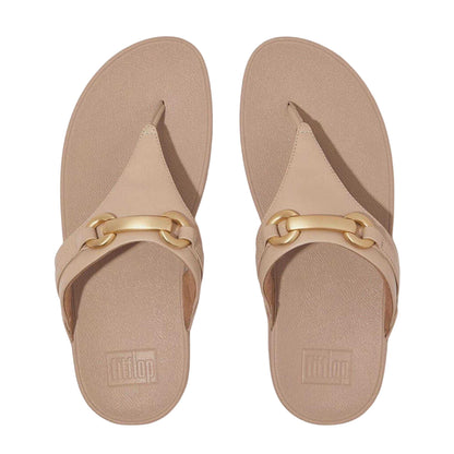 Beige - Side - FitFlop Womens-Ladies Chunky Leather Snaffle Flatform Sandals