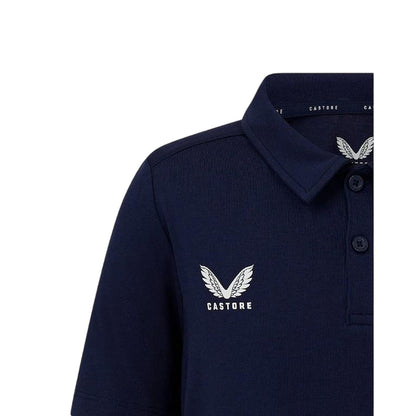 Peacoat - Side - Castore Childrens-Kids Chest Logo Short-Sleeved Polo Shirt
