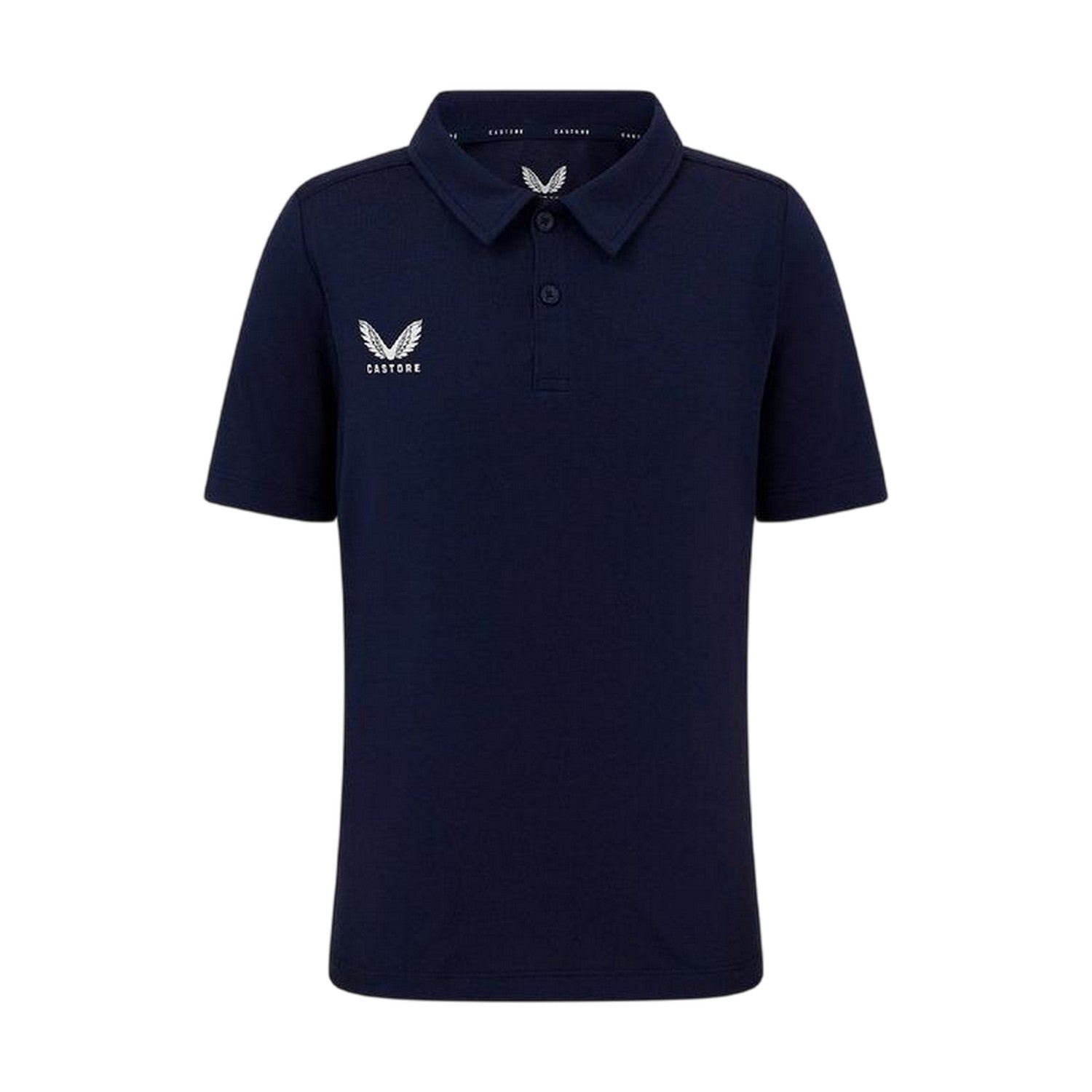 Peacoat - Front - Castore Childrens-Kids Chest Logo Short-Sleeved Polo Shirt