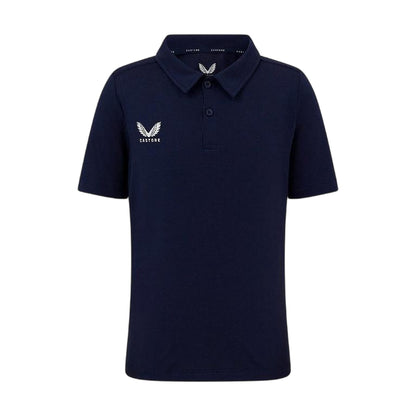 Peacoat - Front - Castore Childrens-Kids Chest Logo Short-Sleeved Polo Shirt