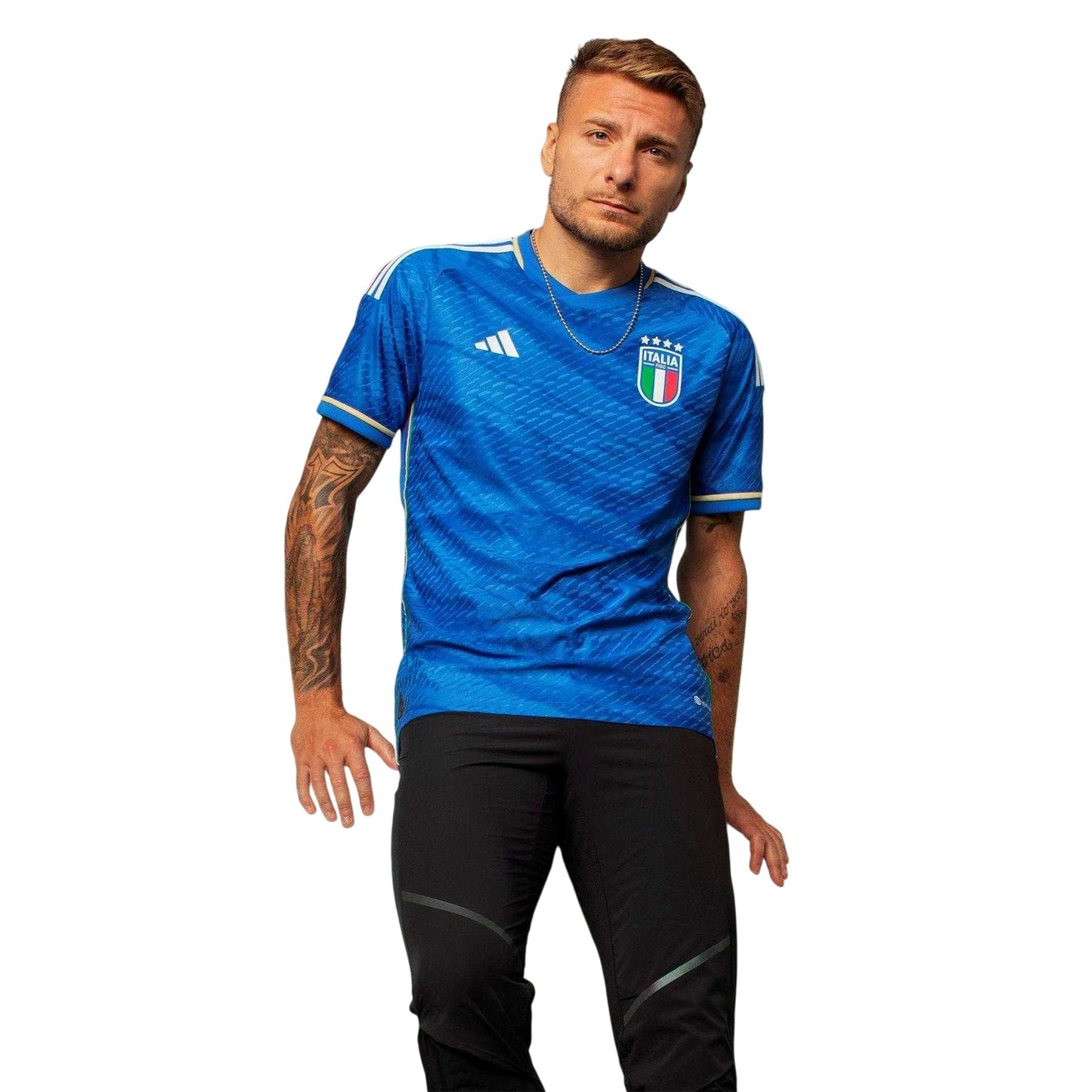 Blue - Side - Adidas Mens 26 Italy Home Jersey