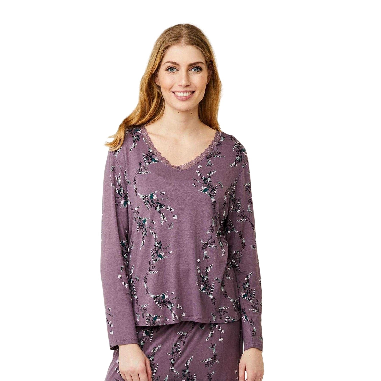 Purple - Side - CCDK Copenhagen Womens-Ladies Jordan Flowers T-Shirt