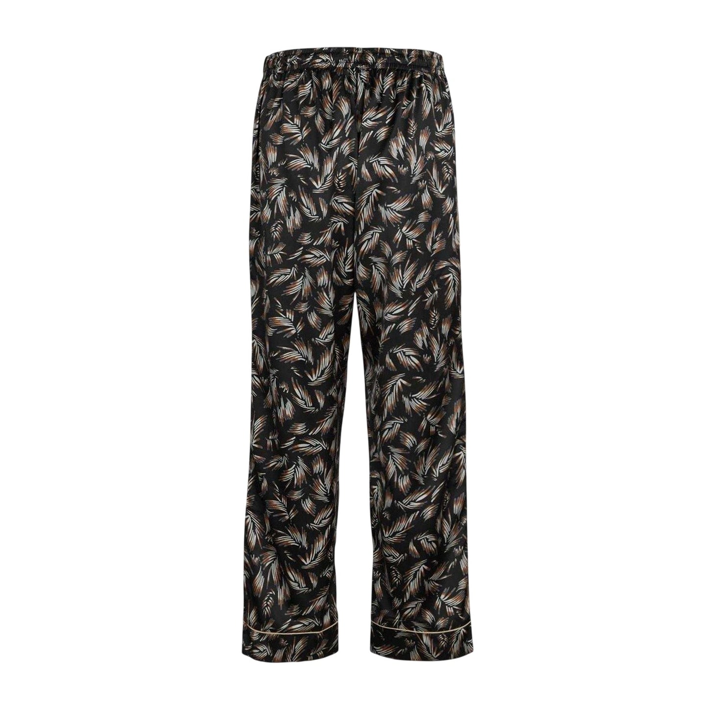 Black - Back - CCDK Copenhagen Womens-Ladies Janet Leaf Print Pyjama Bottoms