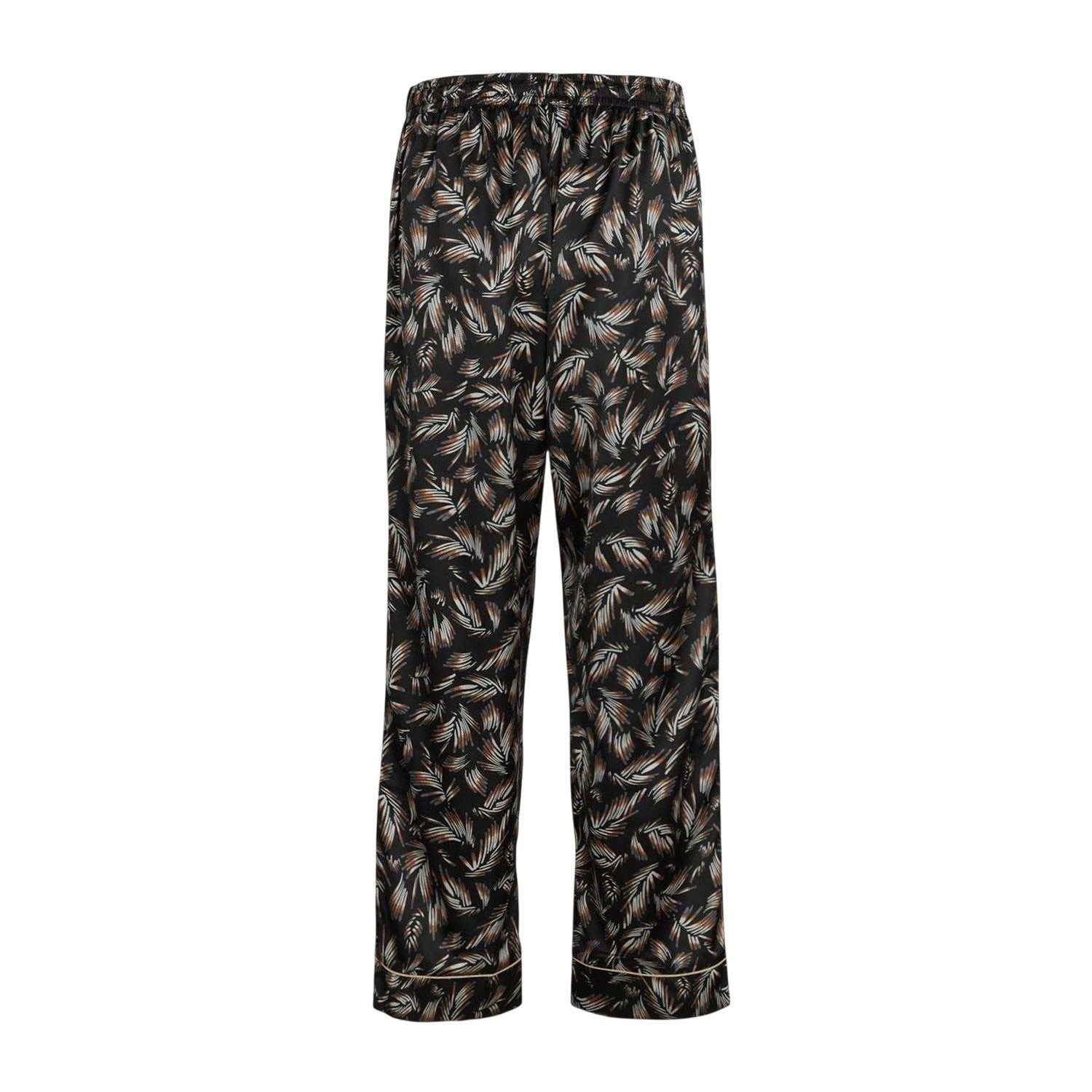 Black - Back - CCDK Copenhagen Womens-Ladies Janet Leaf Print Pyjama Bottoms