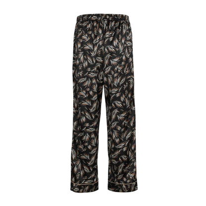 Black - Back - CCDK Copenhagen Womens-Ladies Janet Leaf Print Pyjama Bottoms