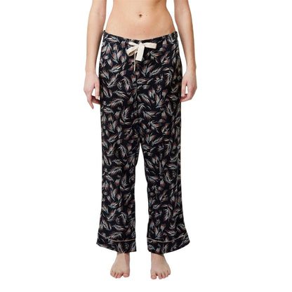Black - Side - CCDK Copenhagen Womens-Ladies Janet Leaf Print Pyjama Bottoms