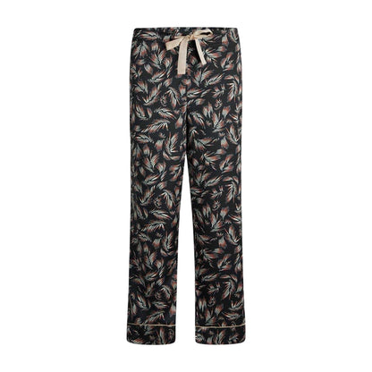 Black - Front - CCDK Copenhagen Womens-Ladies Janet Leaf Print Pyjama Bottoms