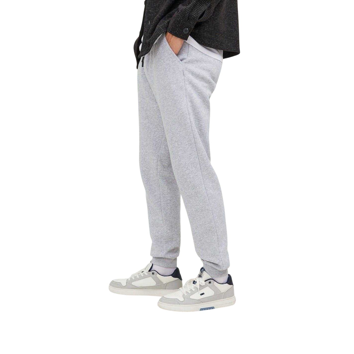 Light Grey - Side - Jack And Jones Mens Bradley Jogging Bottoms