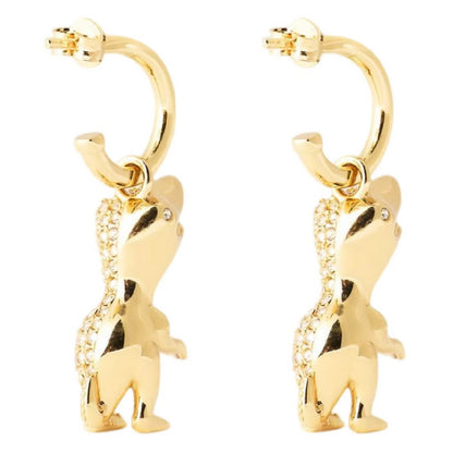 Gold - Back - Coach Crystal T-Rex Earrings