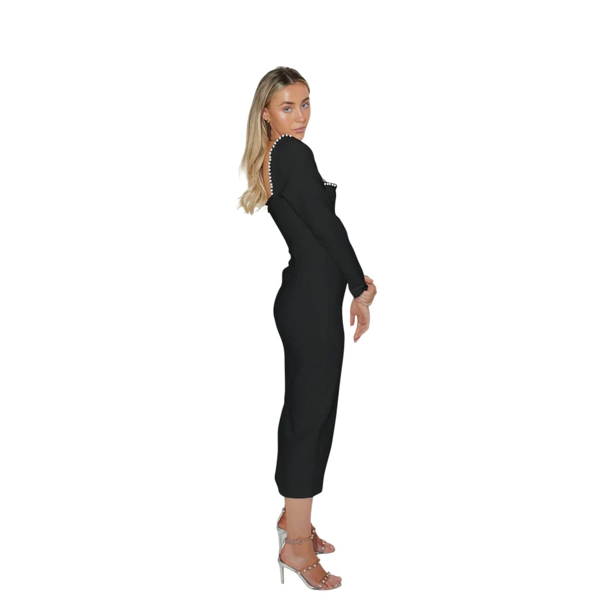 Black - Lifestyle - Muse Womens-Ladies The Ultimate Muse Pearl Midi Dress