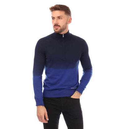 Blue-Navy - Front - Boss Mens Gesso Half Zip Sweatshirt
