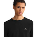 Black - Side - Gant Mens Cotton Pique Crew Neck Sweatshirt